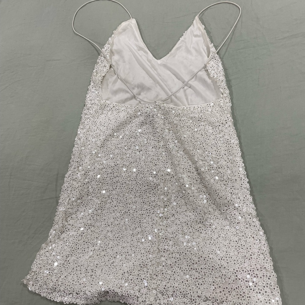 White sequined party dress